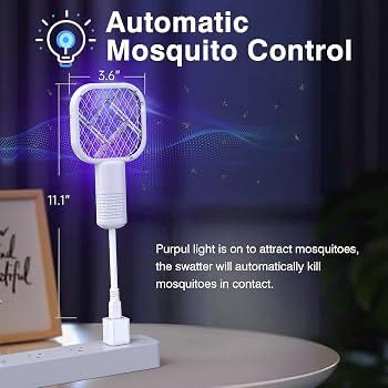 2-in-1 Rechargeable Electric Mosquito Bat & UV Trap Lamp | Safe Insect Killer